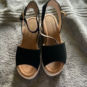 Elegant Black Espadrilles with Wedge Heel